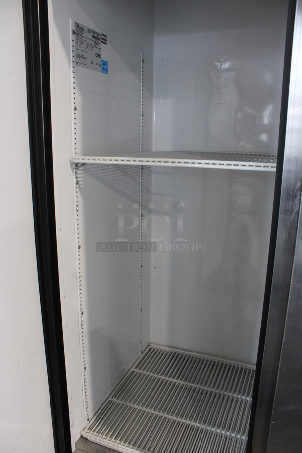 2012 True Model T-43 Stainless Steel Commercial 2 Door Reach In Cooler w/ Poly Coated Racks on Commercial Casters. 115 Volts, 1 Phase. 47x30x83.5. Tested and Working! - Image 5 of 6