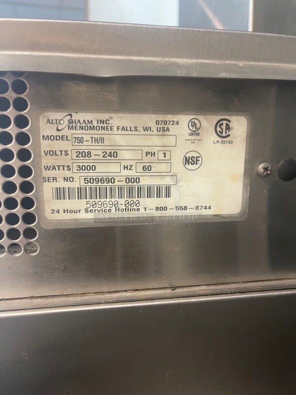 Working! Alto Shaam Cook and Hold Commercial Oven 220 Volt 1 Phase NSF Tested and Working! - Image 8 of 9
