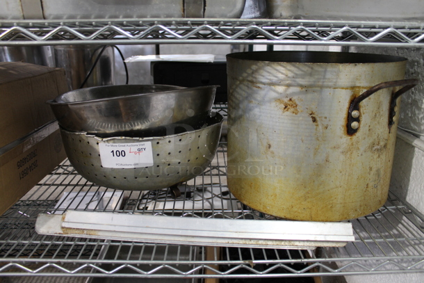 ALL ONE MONEY! Lot of Various Items Including Metal Stock Pot and Bowl - Image 1 of 3