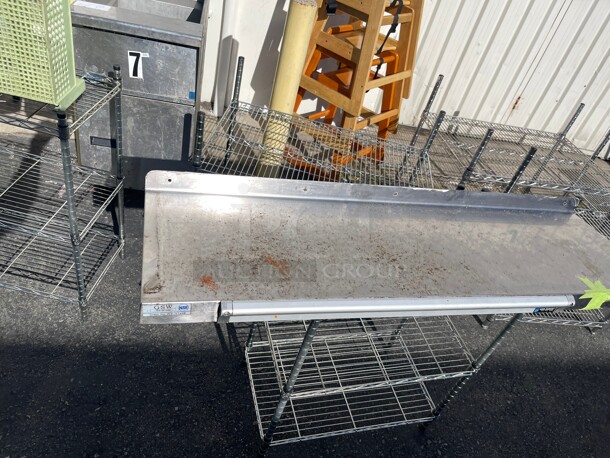 GSW USA WS-W1448 Stainless Wall Mount Shelf 14 inch x 84 inch w/ Mounting Brackets NSF  - Image 2 of 7