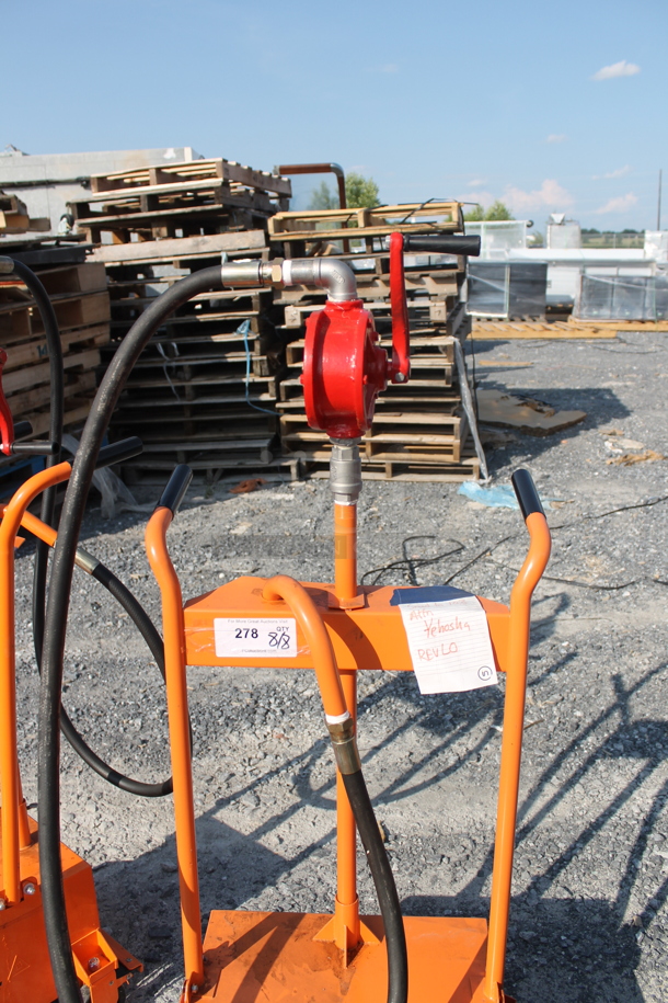 LIKE NEW! Fryclone Orange Metal Portable 50 Pound Capacity Oil Filtration System on Commercial Casters.  - Image 4 of 7