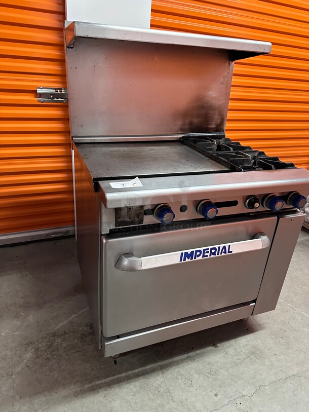 Working! Imperial Range Pro Series 2 Burner Gas Range w/ 24 inch Manual Griddle Features a standard oven base NSF Tested and Working! - Image 7 of 9