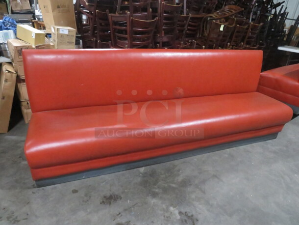 One Single Sided Red Cushioned Booth. 103X28X37.5 - Image 1 of 2