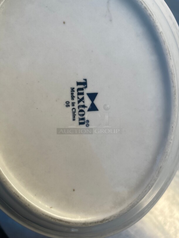 Tuxton ALA-104 Alaska 8 inch Bright White Wide Rim Rolled Edge China Plate NSF - Image 7 of 7