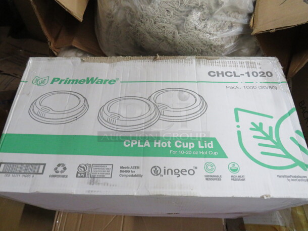 One Case Of Prime Ware 10-20oz Hot Cup Lids. #CHCL-1020. 1,000ct. - Image 1 of 2