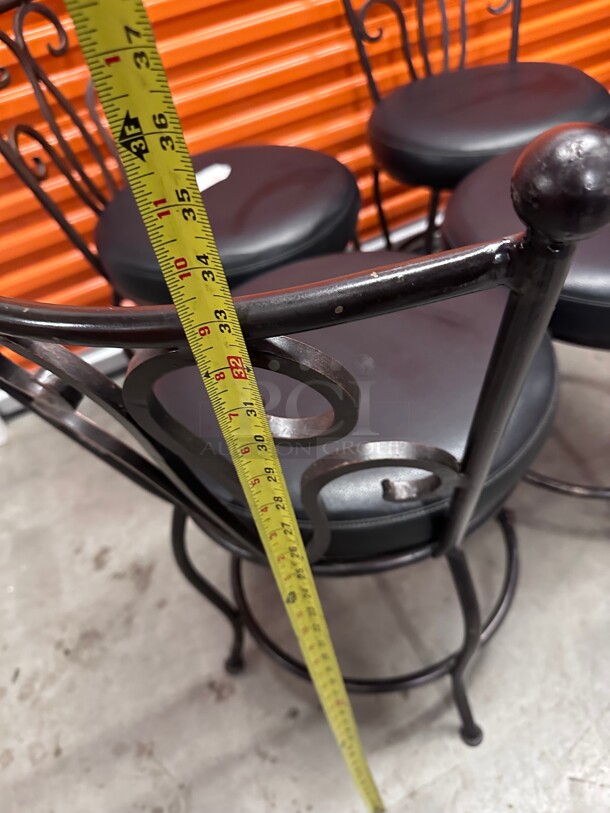 Clean! Classic Luxury Metal Upholstered Black Leather Dining Chair Heavy Duty  - Image 10 of 10