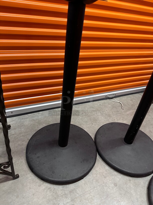 Clean! Cross Cast Iron And Steel Black Commercial Table Round Base - Image 3 of 6