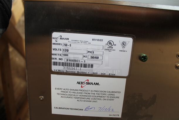BRAND NEW! 2022 Alto Shaam 750-S Stainless Steel Commercial Heated Holding Cabinet on Commercial Casters. 120 Volts, 1 Phase. Tested and Working! - Image 6 of 6