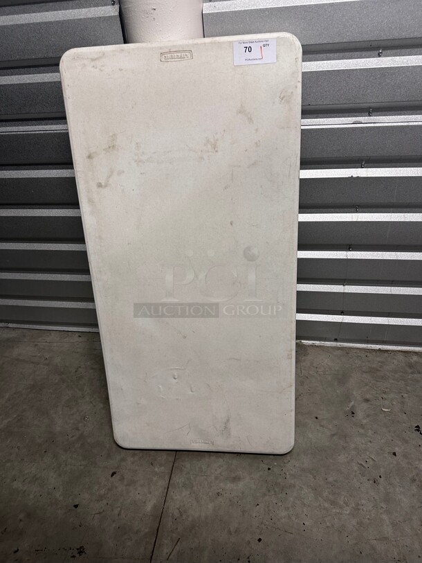 Lifetime Products 2940 Lifetime 24 inch X 48 inch White Granite Folding Table, 24 by 48 NSF - Image 1 of 7