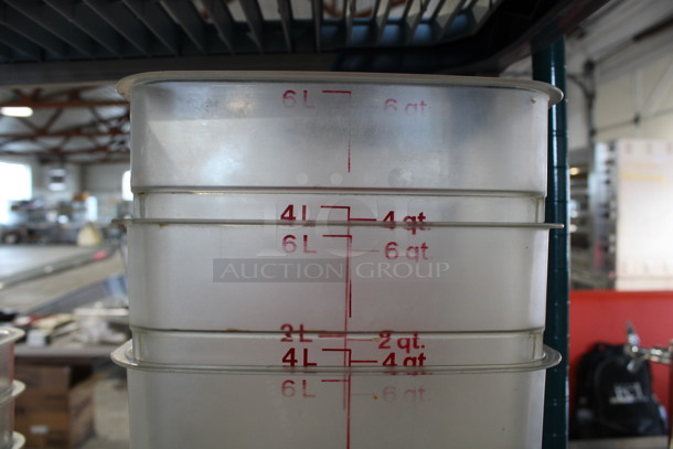 ALL ONE MONEY! Lot of 4 Poly Clear 6 Quart Containers! 8.5x8.5x7 - Image 3 of 3