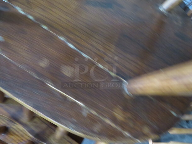 One Lot Of 6 Solid Oak Assorted Chairs. All Chairs Have Cracked Wood. See Pics.  - Image 2 of 2