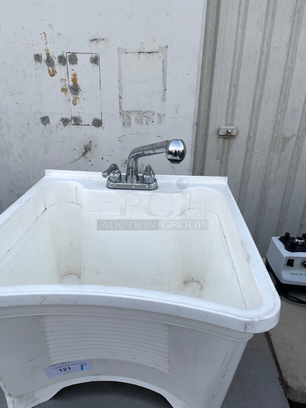 Clean! Commercial Portable Mop Sink White NSF With Extendable Faucet - Image 2 of 7
