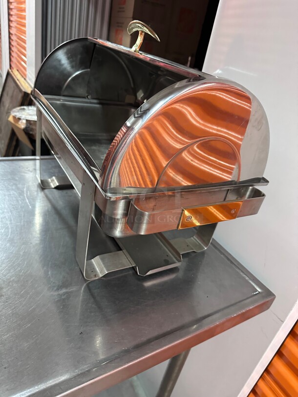 New! Tablecraft  Stainless Steel Commercial Heavy Duty 7 qt. Buffet Chafer Dish w/ Roll Top NSF  - Image 7 of 8