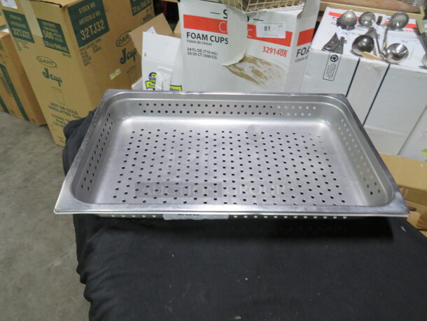 One Full Size 2.5 Inch Deep Perforated Hotel Pan. 
