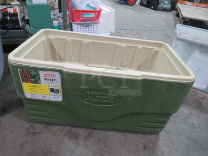 One Coleman 50 Quart Cooler. No Lid.