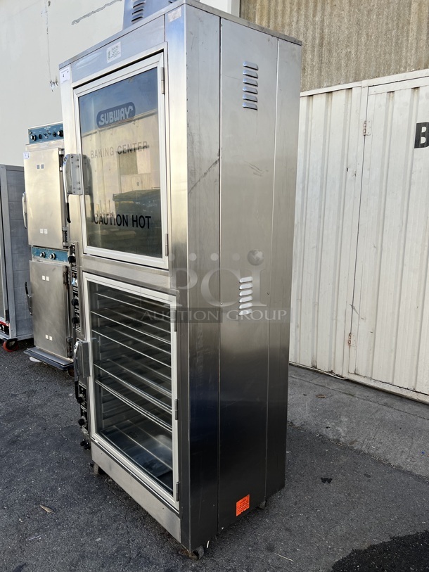 Nu-Vu OP-2RFM Oven/Proofer, fully tested, 9 Rack Positions in Proofer, 6 Rack Potions in Oven, proofer adjustable to 250°F, 10 humidity settings, oven adjustable to 550°, 60-minute oven timer, casters, 120/208/60/3. Tested and Working! - Image 5 of 7