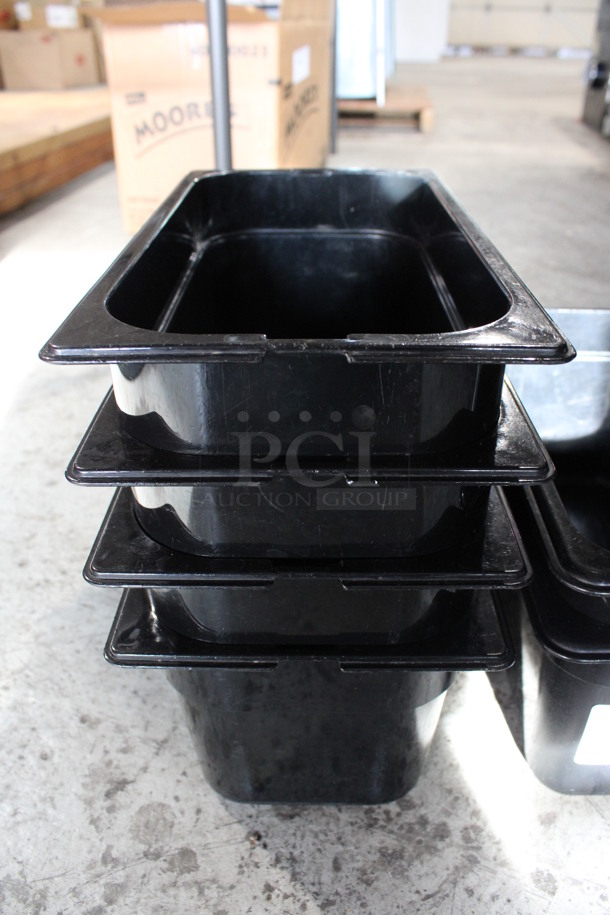 ALL ONE MONEY! Lot of 6 Black Poly 1/3 Size Drop In Bins; 2 Cambro and 4 Carlisle! 1/3x6 - Image 2 of 4