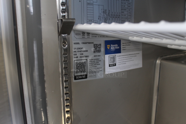 BRAND NEW SCRATCH AND DENT! 2023 Avantco 178SSPT60MHC Stainless Steel Commercial Sandwich Salad Prep Table Bain Marie Mega Top on Commercial Casters. 115 Volts, 1 Phase. Tested and Working! - Image 6 of 8