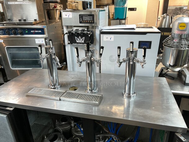 Working! True TBB-2  Commercial Bar Refrigerator  2 Swinging Solid Doors, With Three Beer Taps and Beer Containers Black, NSF 115 Volt Tested and Working! - Image 4 of 11