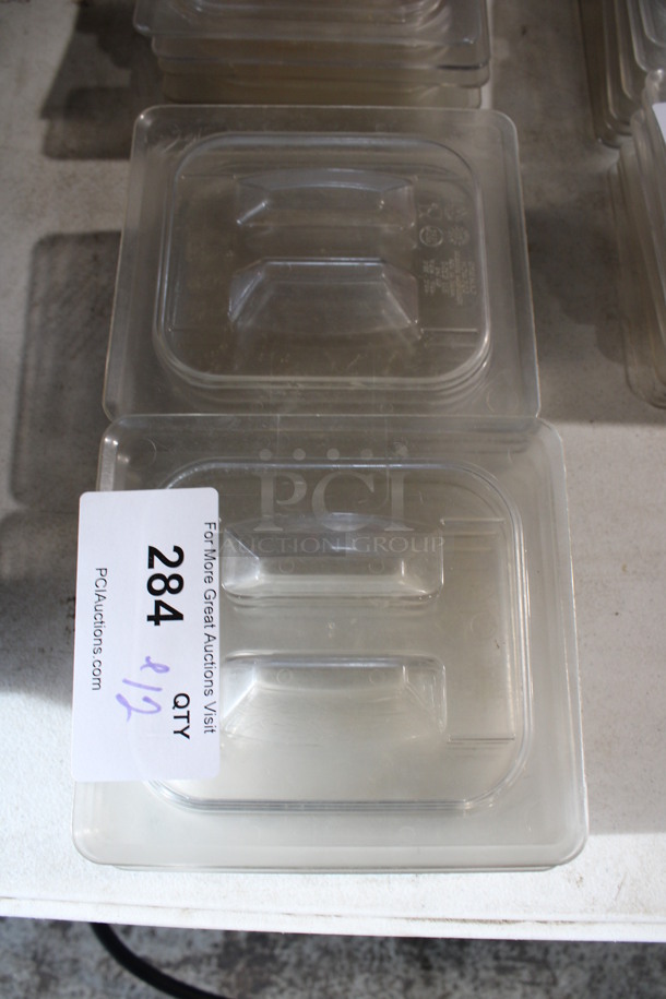 ALL ONE MONEY! Lot of 12 Cambro Clear Poly 1/6 Size Drop In Bins!