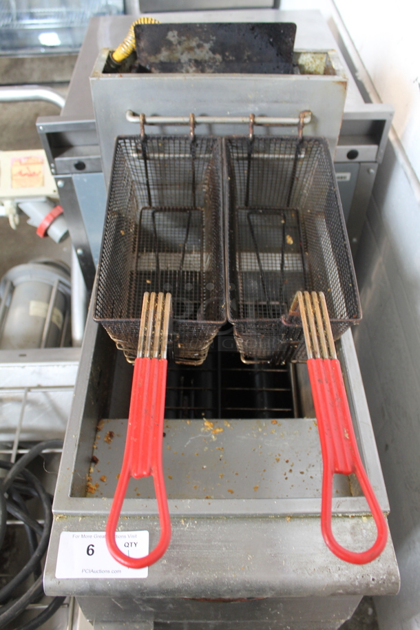 2013 Avantco F3N Stainless Steel Commercial Floor Style Natural Gas Powered Deep Fat Fryer w/ 2 Metal Fry Baskets. 90,000 BTU. - Image 2 of 11