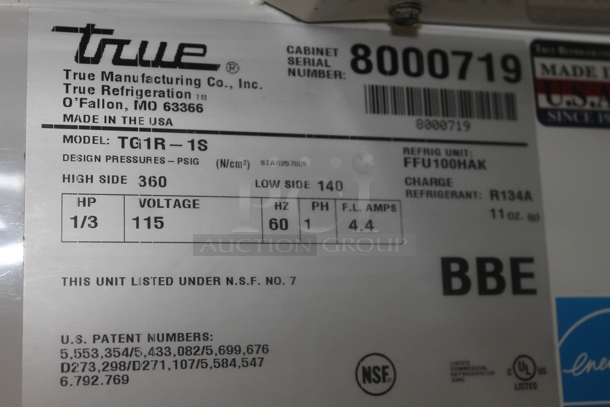 2014 True TG1R-1S ENERGY STAR Stainless Steel Commercial Single Door Reach In Cooler w/ Poly Coated Racks on Commercial Casters. 115 Volts, 1 Phase. Tested and Working! - Image 6 of 6