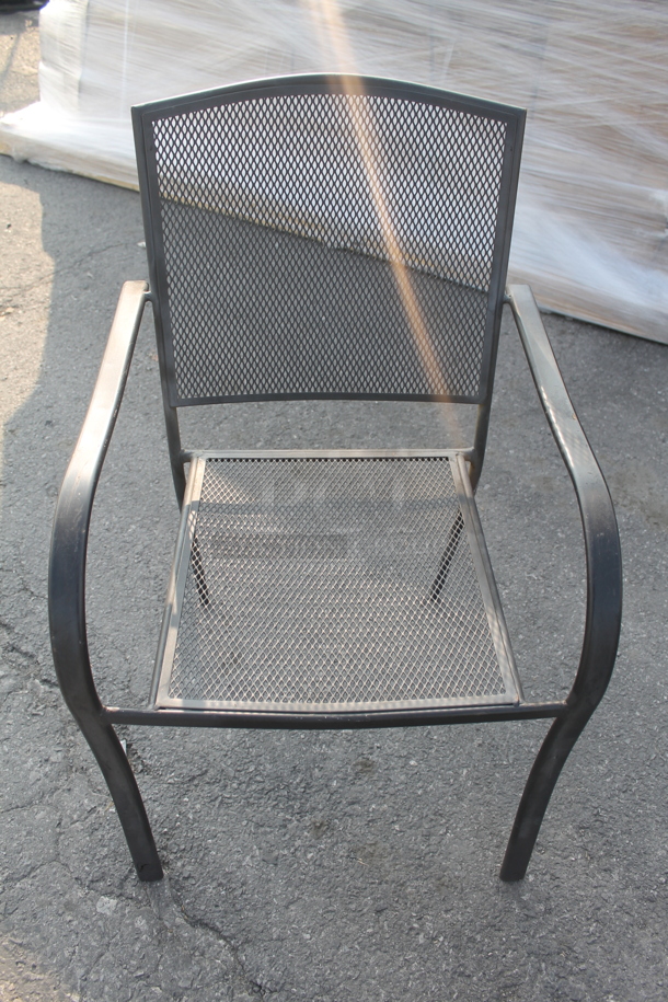 5 Piece Outdoor Set Including Round Lattice Dining Table And 4 Lattice Style Chairs. Cosmetic Condition May Vary. 5 Times Your Bid! Chairs: 23X22x34.5 - Image 5 of 7