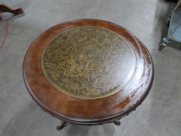 One Wooden Metal Coffee Table. 26X25 - Image 2 of 2