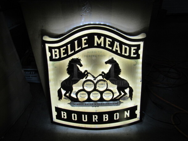 One 17X18 WORKING RARE Belle Meade Bourbon Light.  - Image 2 of 3