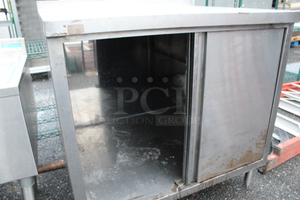 Stainless Steel Commercial Counter w/ 2 Sliding Doors. 36.5x30x37 - Image 4 of 4