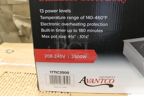 BRAND NEW IN BOX! Avantco IC3500 Stainless Steel Commercial Countertop Single Burner Induction Range / Cooker. 208-240 Volts, 1 Phase. Tested and Working! - Image 4 of 4