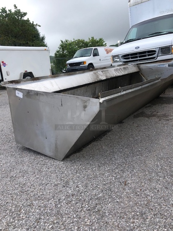 One Stainless Steel 10 Foot Hood System With Piping, Lights and Filters. 120X48X26
