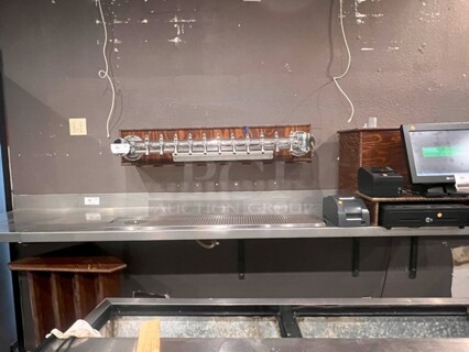 Stainless Steel Wall Mount Shelf Behind Bar. Drain Board Not Included.
11'4"x20.5" 
**LABOR FOR REMOVAL ADDITIONAL FEE, CONTACT MISSOURI DIVISION FOR LABOR QUOTE OR ADDITIONAL QUESTIONS.