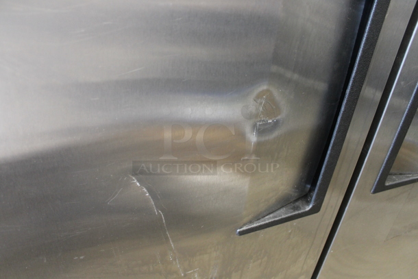 2013 True TG2R-2S ENERGY STAR Stainless Steel Commercial Two Door Reach In Cooler w/ Poly Coated Racks. Comes w/ Commercial Casters. 115 Volts, 1 Phase. Tested and Working! - Image 4 of 7