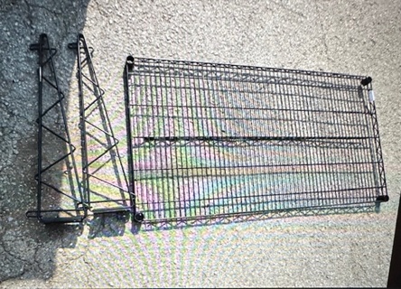 One Wall Mount Black Metro Shelf With 2 Brackets. 48X24