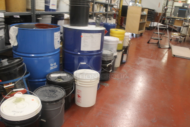 ALL ONE MONEY! Lot of Various Metal Barrels and Poly Buckets. BUYER MUST REMOVE. - Image 2 of 12