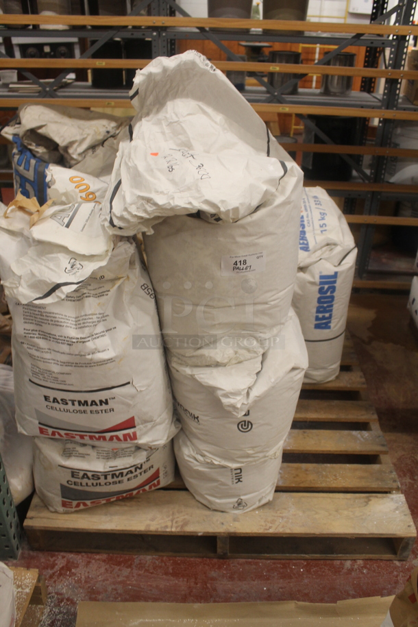 ALL ONE MONEY! PALLET LOT of Various Items Including Eastman Cellulose Ester and 3300 Matting Agent Bags. BUYER MUST REMOVE. - Image 1 of 6