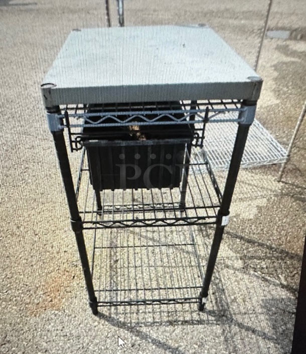 One Metro Shelf With 3 Shelves And 1 Drawer. 24X18X34 - Image 1 of 1