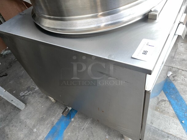 Clean! Cleveland KDM-40-T 40 Gallon 2/3 Natural Gas Steam Jacketed Direct Steam Tilting Kettle with Cabinet Base - Image 9 of 9