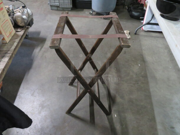 One Wooden Tray Stand.