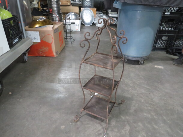 One 14X14X28 Metal Vintage Look 3 Tier Stand/Display.  - Image 2 of 2