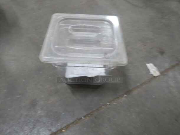 1/6 Size 6 Inch Deep Food Storage Container With Lid. 2XBID