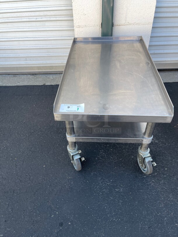 Clean! Commercial Stainless Steel 19 inch Heavy Duty Equipment Stand NSF Great For Small Mixer or Meat Slicer On Casters - Image 4 of 8