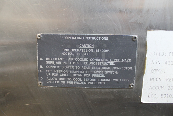 MGR EGR-7-434 Stainless Steel Mini Cooler and Freezer. 115 Volts, 1 Phase. Cannot Test Due To Missing Power Cord - Image 3 of 11