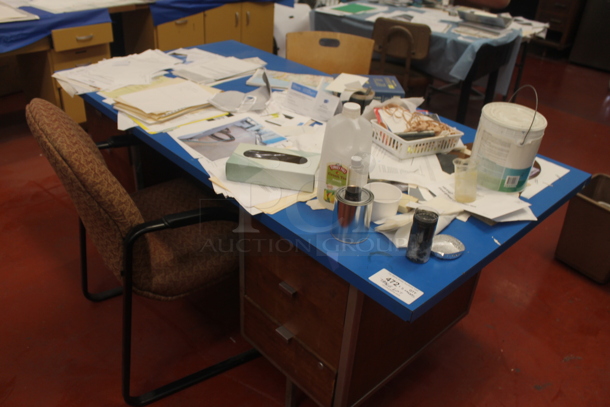 ALL ONE MONEY! Lot of 5 Drawer Desk w/ Contents and 2 Chairs. BUYER MUST REMOVE. - Image 3 of 6