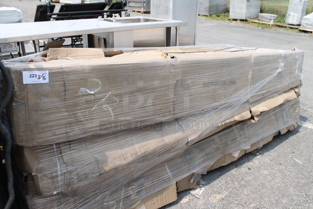 3 BRAND NEW SCRATCH AND DENT! Regency 600TPBF3096 Stainless Steel 14 Gauge Poly Top Work Table Frame. Stock Picture Used as Gallery Picture; Does Not Come w/ Poly Tabletop Pieces. 3 Times Your Bid! - Image 3 of 5