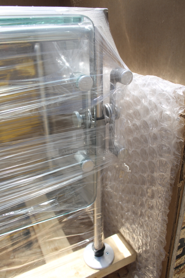 BRAND NEW IN CRATE! Metal and Glass Sneeze Guard. - Image 5 of 5