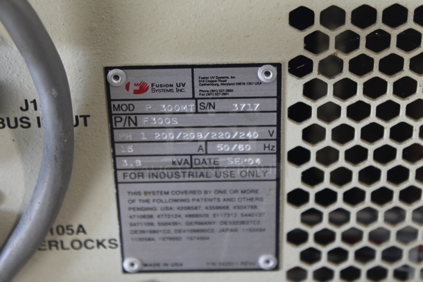 Fusion UV P300MT Metal Countertop Power Supply. 200/208/220/240 Volts, 1 Phase. - Image 3 of 3