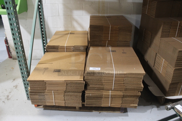 ALL ONE MONEY! PALLET LOT of Various BRAND NEW Cardboard Boxes. BUYER MUST REMOVE. - Image 1 of 3