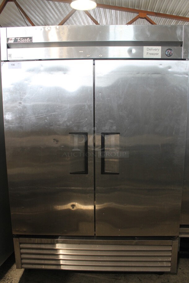 2013 True T-49F ENERGY STAR Stainless Steel Commercial 2 Door Reach In Freezer w/ Poly Coated Racks on Commercial Casters. 115 Volts, 1 Phase. Tested and Working! - Image 1 of 9